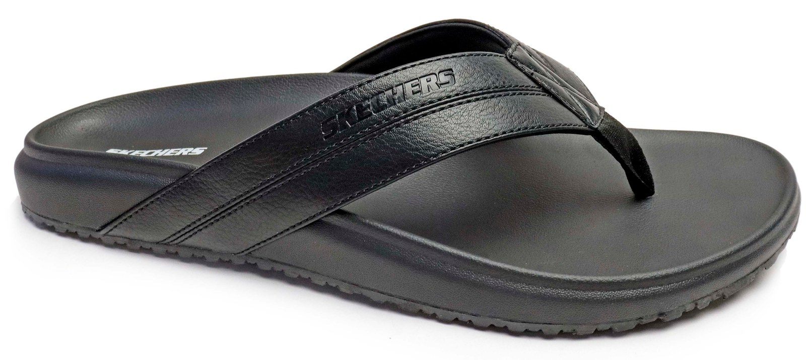 Men's black cushioned flip-flop