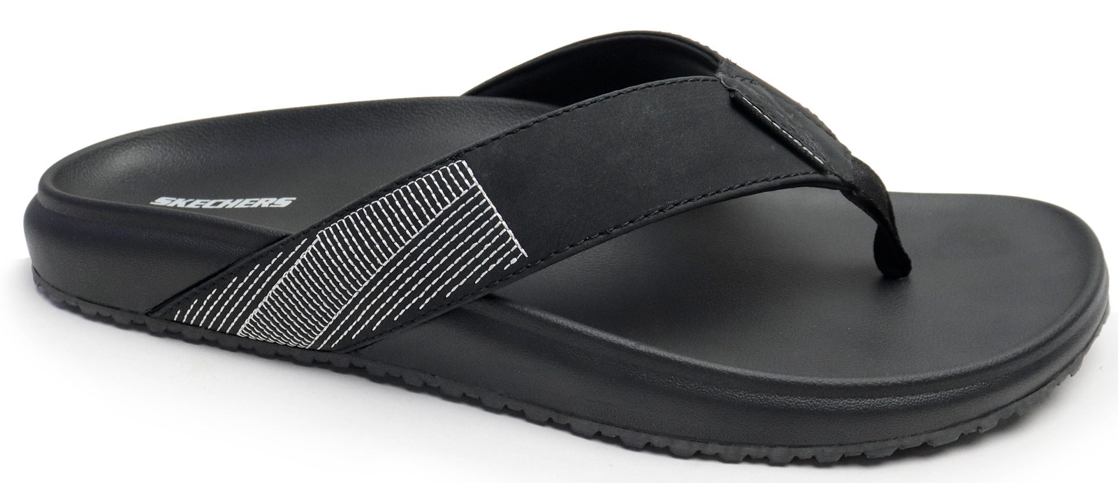 Men's black textured flip-flop
